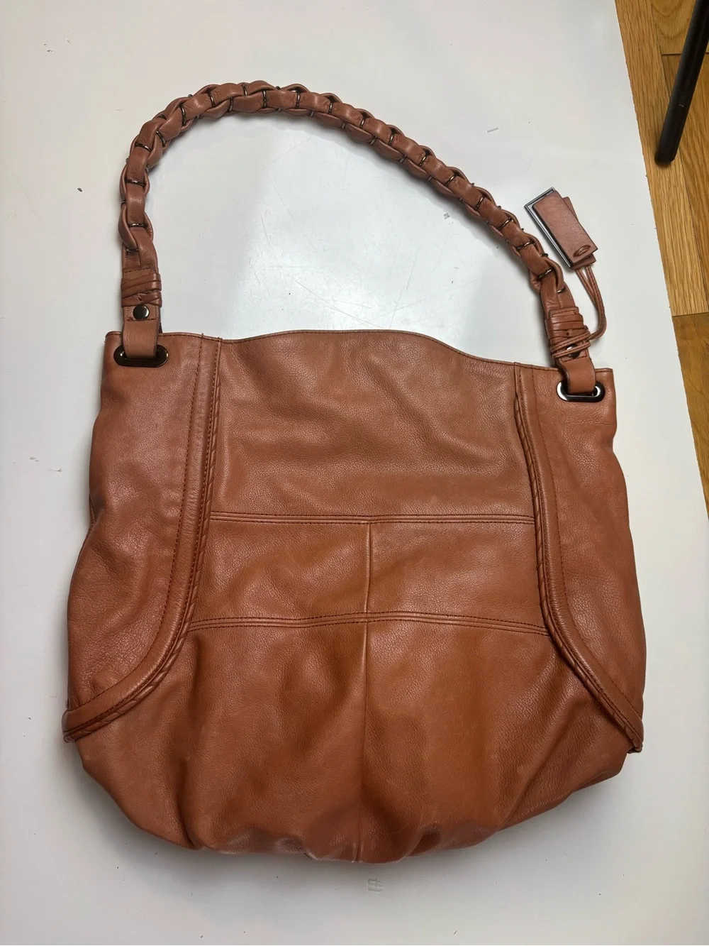 Pour La Victoire brown‎ leather Braided-Handle Hobo Bag